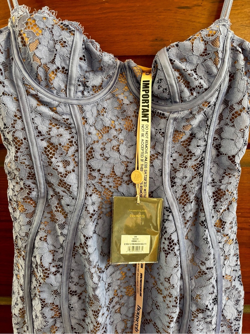 House of CB NWT Lavender Lace Mini Dress - Picture 4 of 8